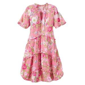 Matilda Jane Enchanted Garden Fresh Pink Florals Tiered Dress